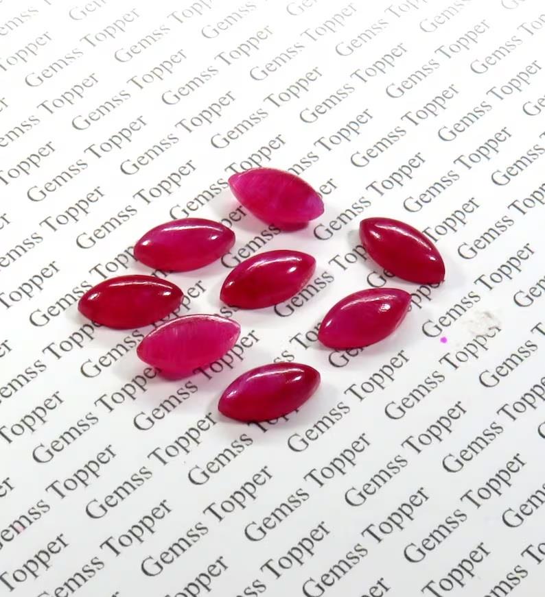 Ruby 7x14 mm Marquise Cabochon